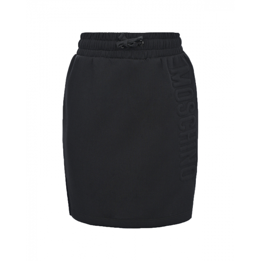 Черная юбка с поясом на кулиске Moschino | Фото 1