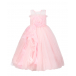 Розовое платье с объемной цветочной аппликацией Sasha Kim | Фото 1