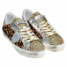 Леопардовые кеды с золотистой шнуровкой Philippe Model | Фото 1