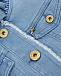Голубая джинсовая куртка с воротником-оборкой IL Gufo | Фото 3