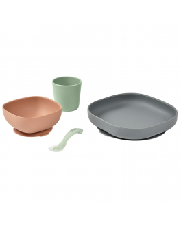 Набор посуды 2 тарелки, стакан, ложка COFFRET REPAS SILIC MINERAL BEABA , арт. 913543 | Фото 2