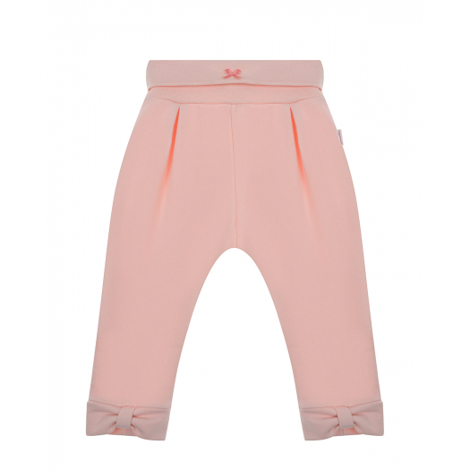 Розовые спортивные брюки с бантами Sanetta fiftyseven | Фото 1