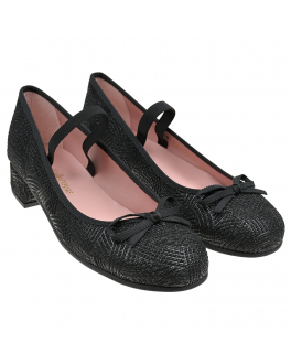 Черные туфли с серебристой отделкой Pretty Ballerinas Черный, арт. 44.097 QUEEN NEGRO | Фото 1