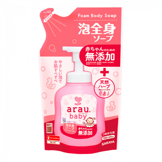 Arau Baby Foaming Full Body Soap Refill, гель для купания малышей 400мл. (картридж)  | Фото 1