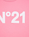 Розовая футболка с белым логотипом No. 21 | Фото 3