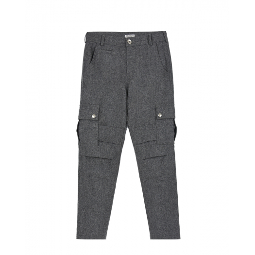 Серые брюки с карманами карго Brunello Cucinelli | Фото 1