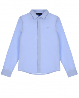 Голубая рубашка из хлопка с выделкой Emporio Armani Голубой, арт. 6K4CN5 4N5SZ 0705 AZZURRO | Фото 1