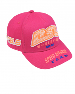 Розовая бейсболка с вышивкой &quot;Speed xplorer team&quot; Diesel Розовый, арт. J00443 KXA77 K369 | Фото 1