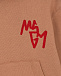 Коричневая толстовка-худи с красным лого MSGM | Фото 3