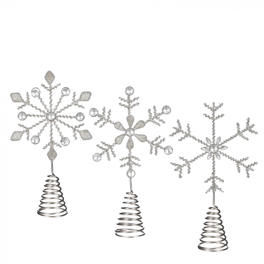 Новогодний сувенир Снежинка на подставке, серебро, в ассортименте, цена за 1 шт. Luville | Фото 1