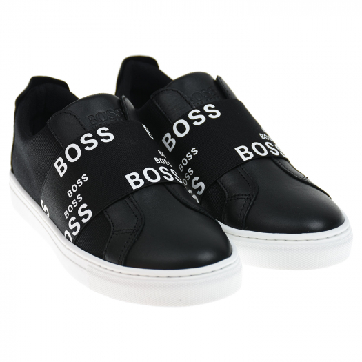 Черно-белые кеды с контрастным лого BOSS | Фото 1