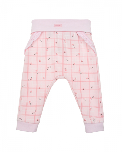 Розовые брюки с принтом и оборками Sanetta fiftyseven | Фото 1