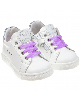 Белые кеды с фиолетовыми шнурками Walkey Белый, арт. Y1A9-42312-1610X175 | Фото 1