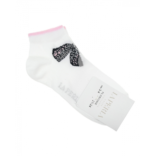 Белые носки с принтом &quot;бант&quot; La Perla | Фото 1