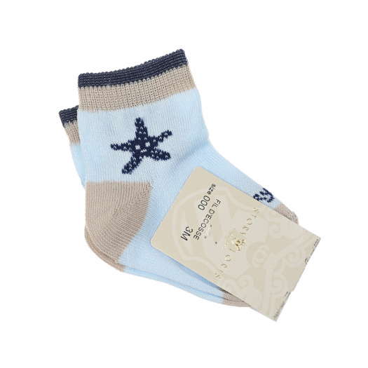 Голубые носки с принтом &quot;морская звезда&quot; Story Loris | Фото 1