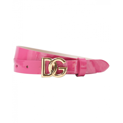 Розовый ремень из лаковой кожи Dolce&Gabbana | Фото 1
