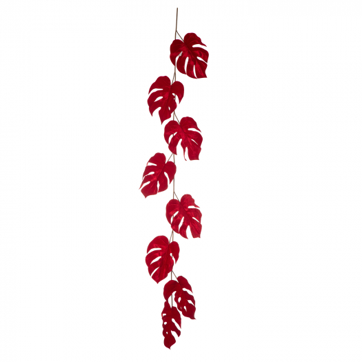 Декор &quot;Лиана&quot; с красными бархатными листьями, 180 см Arpimex | Фото 1