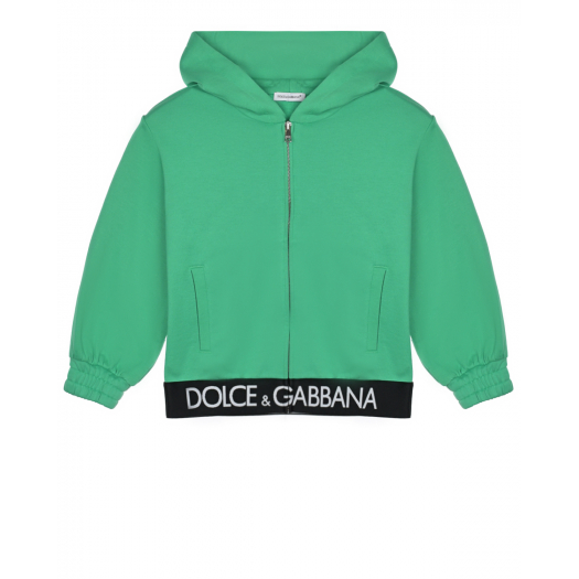 Зеленая спортивная куртка с черной резинкой Dolce&Gabbana | Фото 1