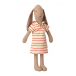 Мягкая игрушка Заяц, размер 2, в полосатом платье Maileg | Фото 1