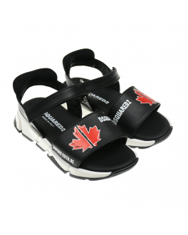 Черные сандалии с красным логотипом Dsquared2 Черный, арт. 70633 VAR.1 | Фото 1