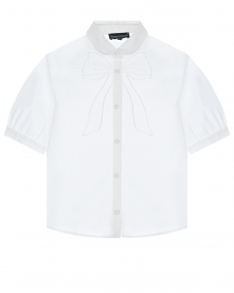 Белая рубашка с вышитым бантом Emporio Armani Белый, арт. 3L3C01 3N3SZ 0100 | Фото 1