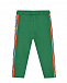 Зеленые спортивные брюки с лампасами  | Фото 2