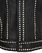 Черная кожаная куртка с серебристыми заклепками Philipp Plein | Фото 4