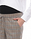Бежевые брюки для беременных с принтом в клетку Dan Maralex | Фото 8
