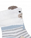Белые носки в серую полоску с декором &quot;медвежонок&quot; Story Loris | Фото 2