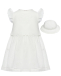 Комплект платье + панама вышивка звезд, белый Chloe | Фото 1