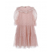 Розовое платье с вышивкой GG GUCCI | Фото 1