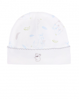 Белая шапка из хлопка с вышивкой &quot;коалы&quot; Lyda Baby Белый, арт. PT07405 WHITE | Фото 1