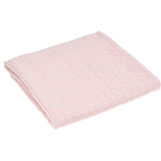 Розовый плед из кашемира фигурной вязки, 90x90 см Oscar et Valentine | Фото 1