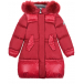 Красное пуховое пальто с глянцевыми вставками Moncler | Фото 1