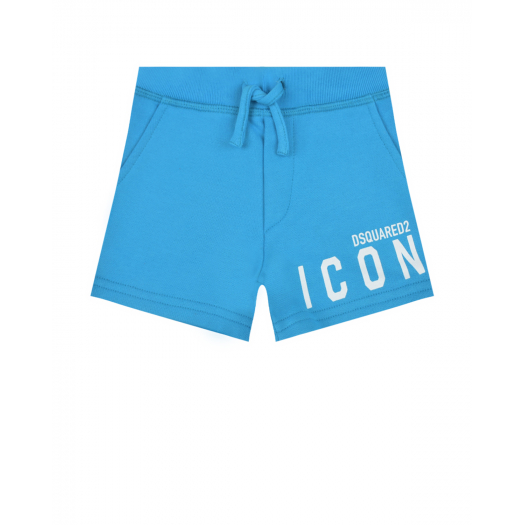 Голубые шорты с принтом ICON Dsquared2 | Фото 1