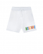 Белые шорты с разноцветным логотипом Moschino | Фото 1