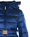 Синее стеганое пальто с поясом Monnalisa | Фото 4