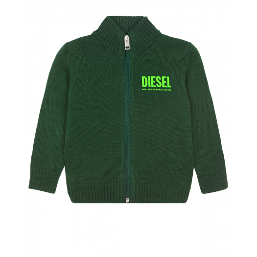 Зеленый кардиган из смесовой шерсти Diesel | Фото 1
