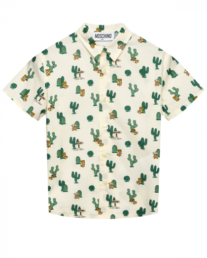 Рубашка со сплошным принтом &quot;кактусы&quot; Moschino | Фото 1