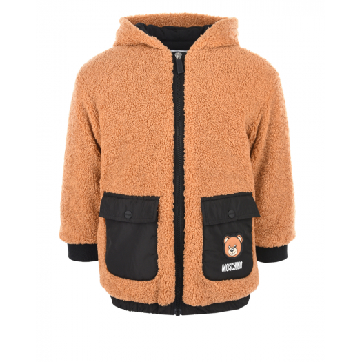 Коричневая куртка с накладными карманами Moschino | Фото 1