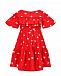 Красное платье с принтом &quot;сердца&quot; Monnalisa | Фото 3