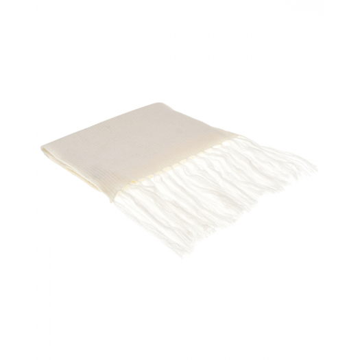 Белый шарф с бахромой, 200x40 см Catya | Фото 1