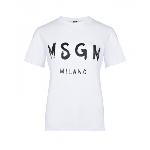 Белая футболка с лого MSGM | Фото 1