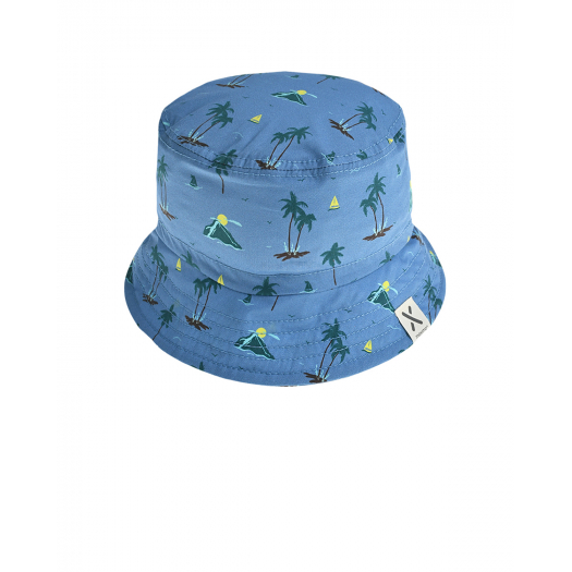 Голубая панама с принтом &quot;пальмы&quot; MaxiMo | Фото 1