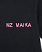 Черная футболка с принтом nz maika Natasha Zinko | Фото 3