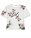 Белая футболка с принтом «Tropical rose» Dolce&Gabbana | Фото 4