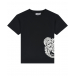 Черная футболка с белым принтом &quot;медвежонок&quot; Moschino | Фото 1