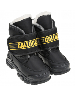 Высокие черные кроссовки с желтым лого Gallucci Черный, арт. J30068BMAEEB429 429 | Фото 1