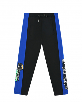 Черные спортивные брюки с синими вставками Diesel Мультиколор, арт. J00472 0IAJH K900 | Фото 1
