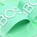 Зеленые шлепки с белым лого BOSS | Фото 6